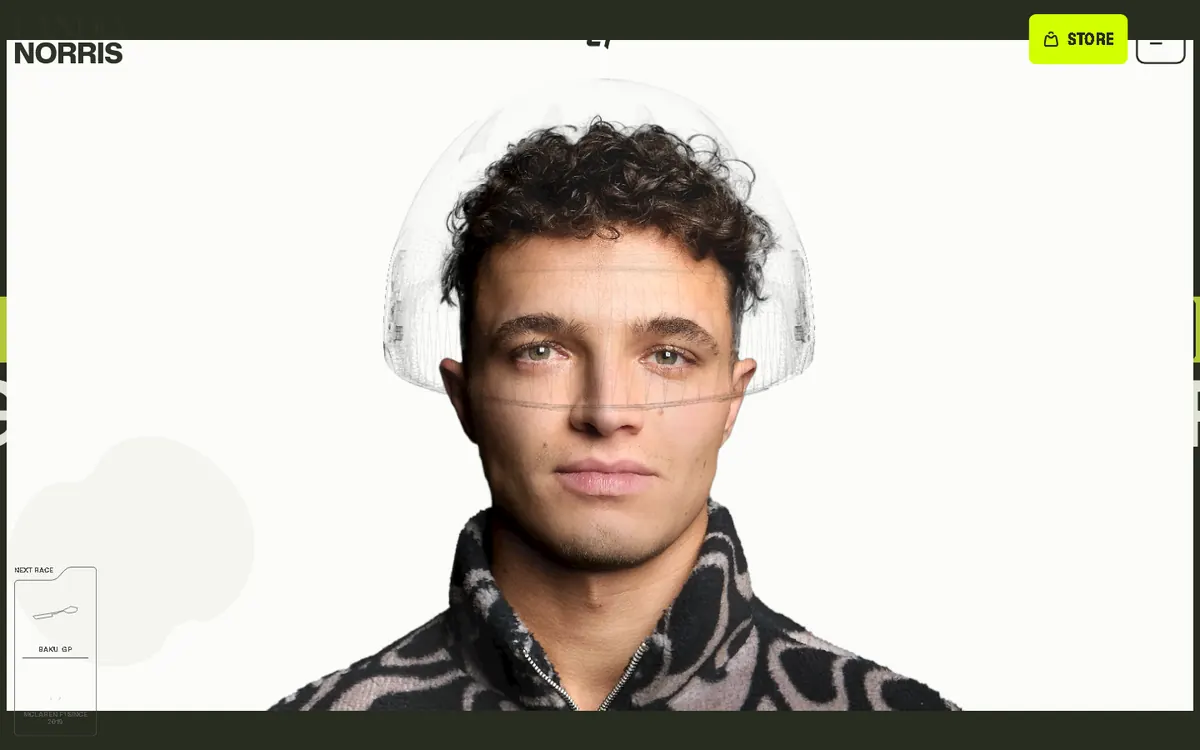 Lando Norris website homepage