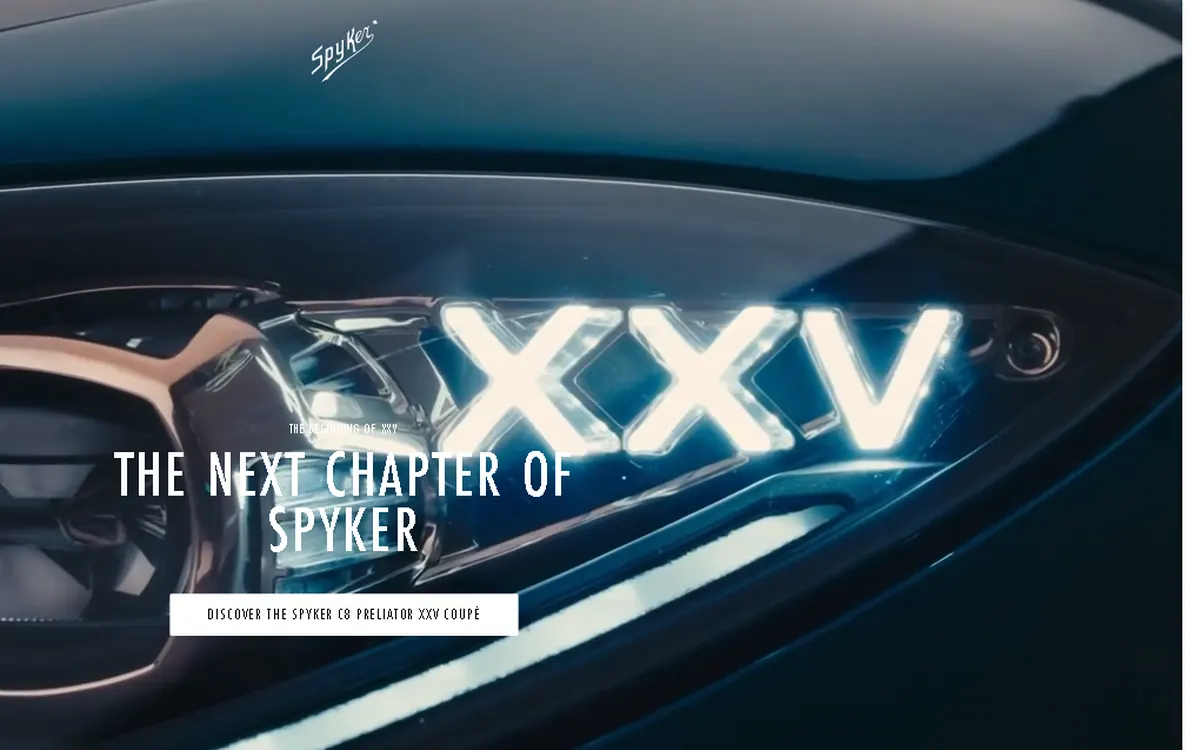 Spyker Cars homepage